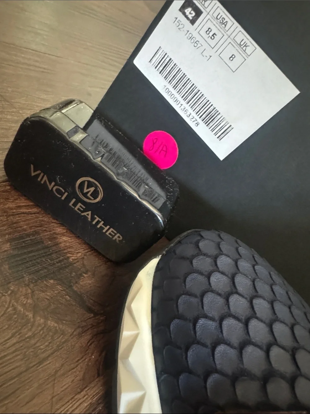 Vinci Leather The Caesars Brown & Navy Leather High-Top Men Sneaker